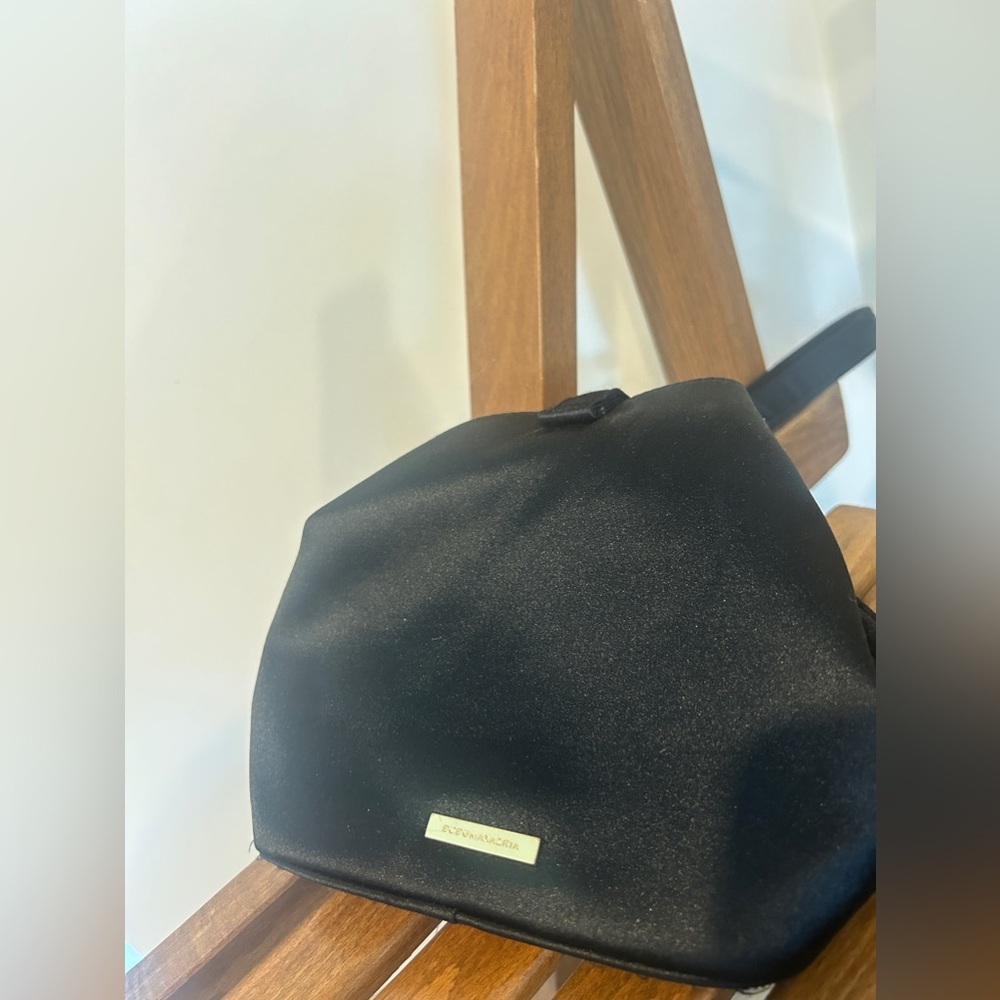 BCBG MaxAzria Black Satin Evening Purse - Picture 4 of 8